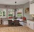 Farmhouse 4-Light Black Metal with Wood Grain Paint Large Rectangular chandelier for Kitchen